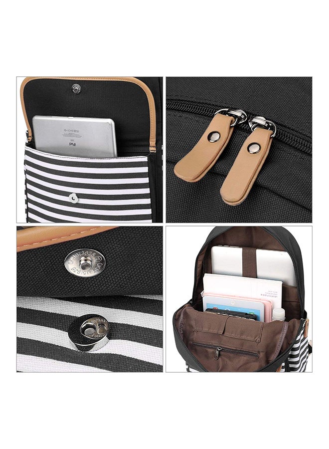 Korean Style Fashion Travel Backpack Black/White  - Image 5