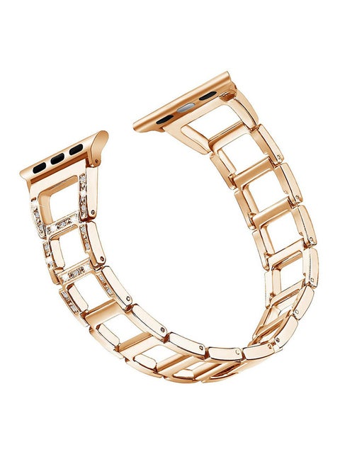Luxury Diamond Jewelry Loop Strap With Adjustable Buckle Wrist Band For Apple Watch Series 3/2/1/Nike Plus 38mm Rose Gold