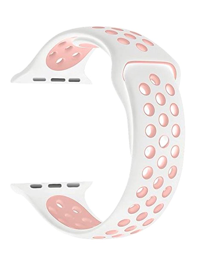 Replacement Band For Apple Watch Series 3/2/1 Sport Edition 42mm Pink/White