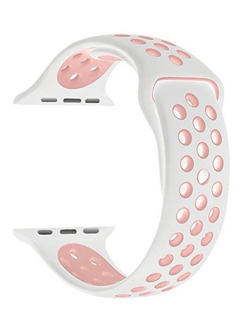 Replacement Band For Apple Watch Series 3/2/1 Sport Edition Pink/White