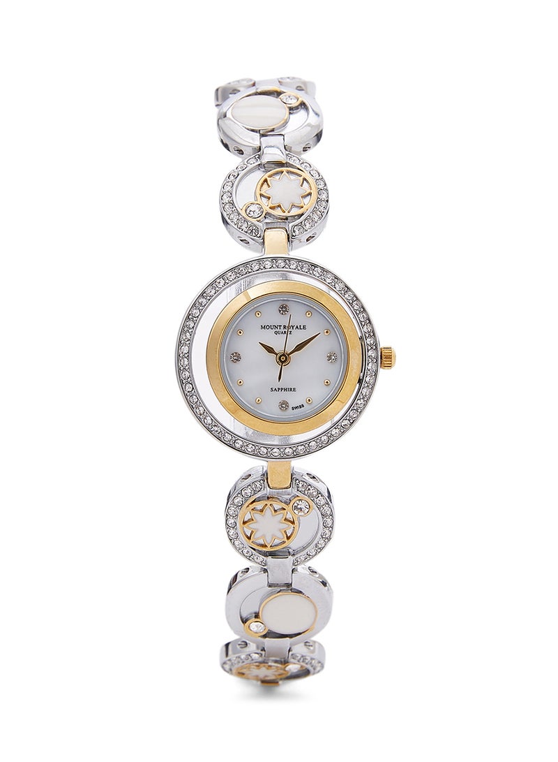 مونت رويال ساعة يد بعقارب وسوار من الستانلس ستيل طراز 1594TT للنساء - Image 1