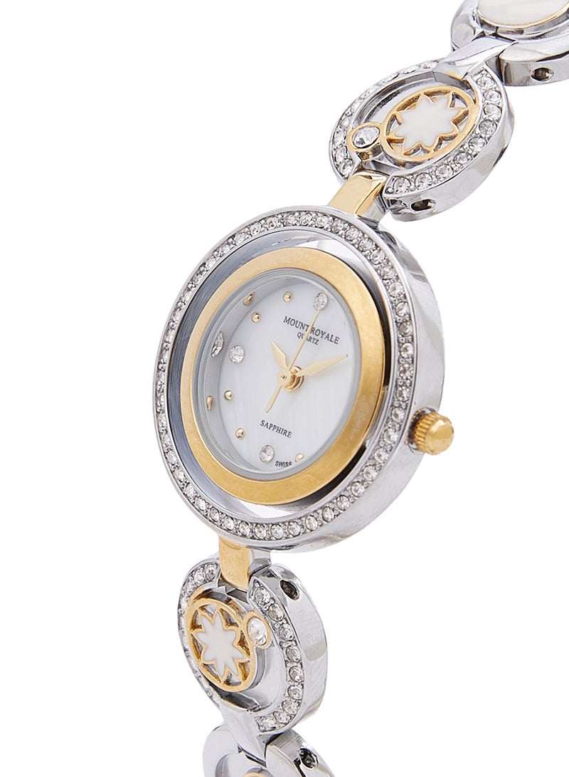 مونت رويال ساعة يد بعقارب وسوار من الستانلس ستيل طراز 1594TT للنساء - Image 3