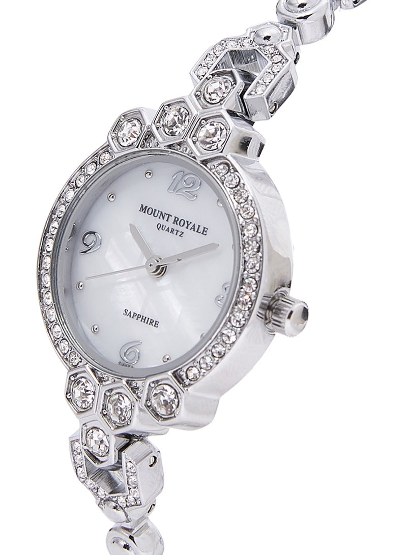 مونت رويال ساعة يد بعقارب وسوار من الستانلس ستيل طراز 1596STW women - Image 3