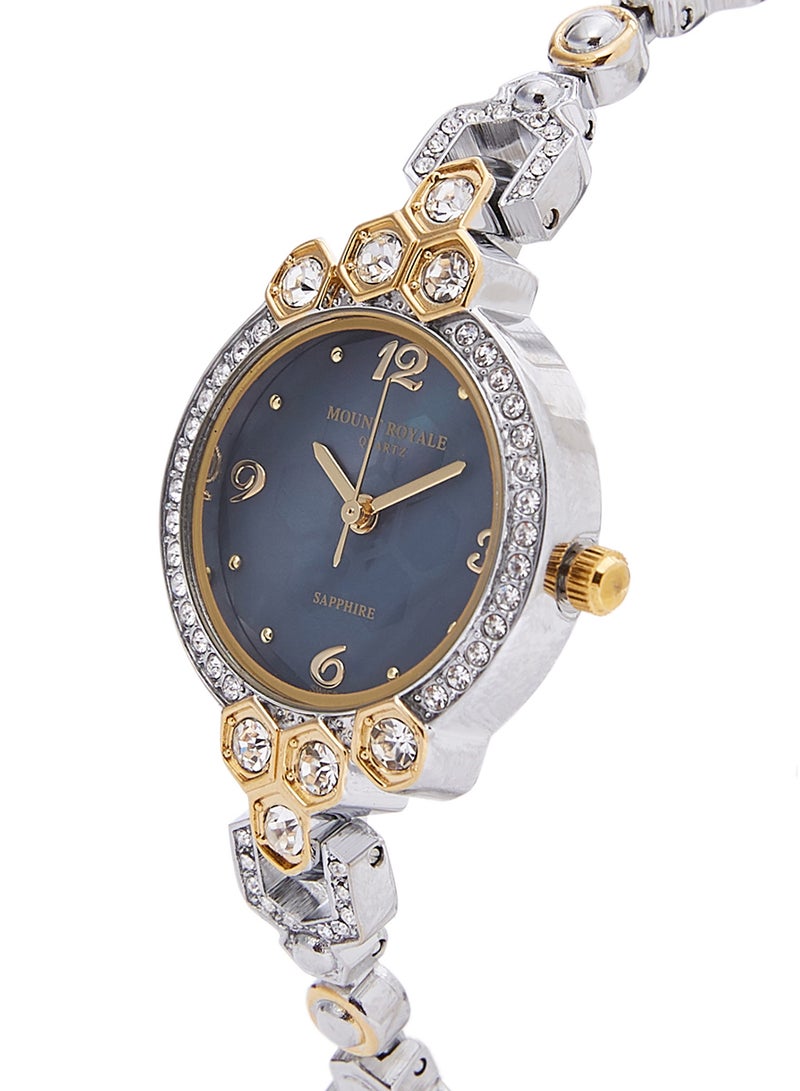 مونت رويال ساعة يد بعقارب وسوار من الستانلس ستيل طراز 1596TTB women - Image 3