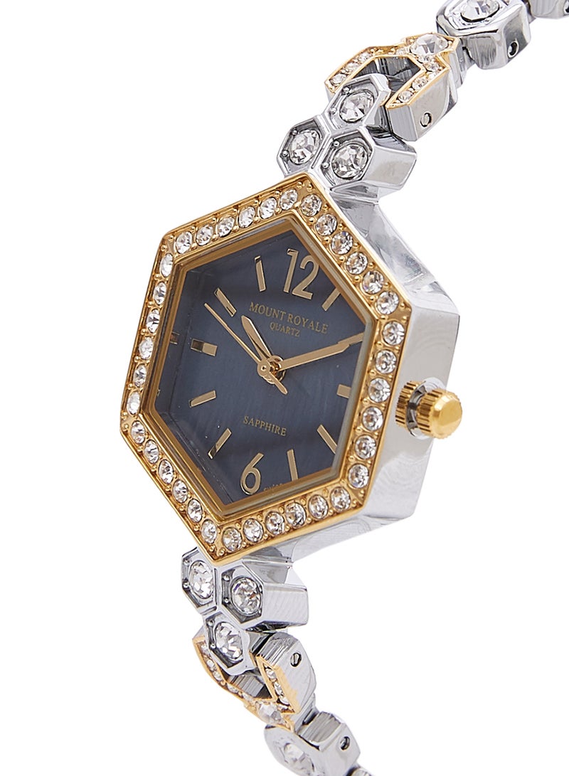 مونت رويال ساعة يد بعقارب وسوار من الستانلس ستيل طراز 1597TTB women - Image 3