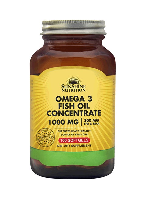 Omega 3 Fish Oil Dietary Supplement 100 Softgels