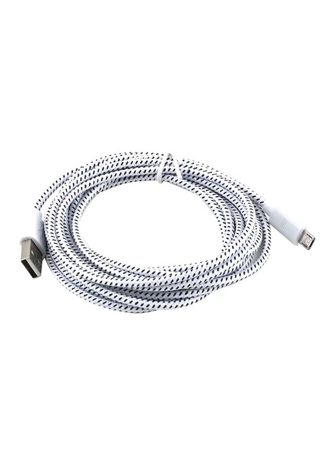 شاحن USB الصغير مع سلك كابل البيانات أبيض/ أسود 126x80x15مم