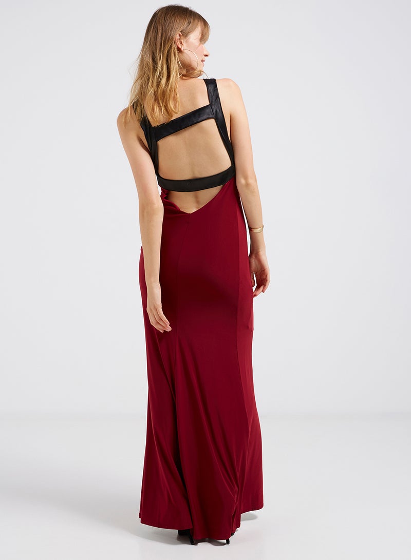 Golden Apple Waist Embellished Maxi Dress Red/Black  - Image 2