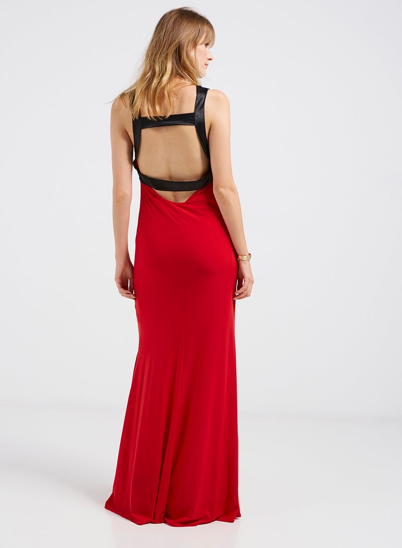 Golden Apple Waist Embellished Maxi Dress Red/Black  - Image 2