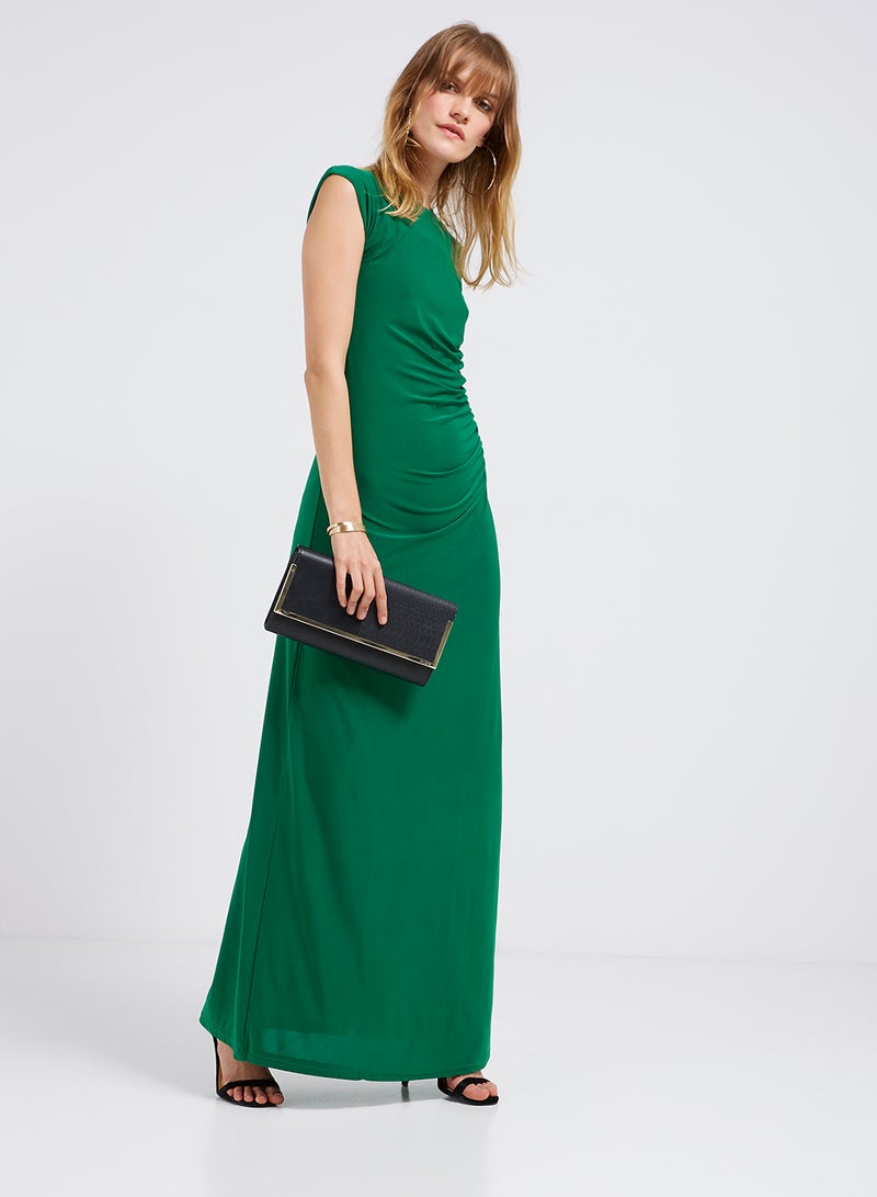 Golden Apple - Waist Embellished Maxi Dress Green - Image 1