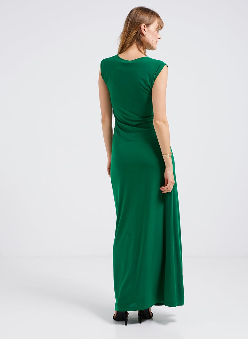 Golden Apple - Waist Embellished Maxi Dress Green - Image 1