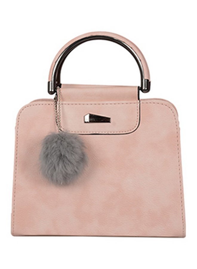 Leather Shoulder Bag Pink 