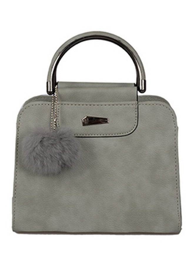 Leather Shoulder Bag Grey