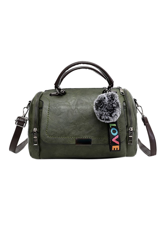 Generic - Leather Flap Closure Satchel Bag Green - Image 1