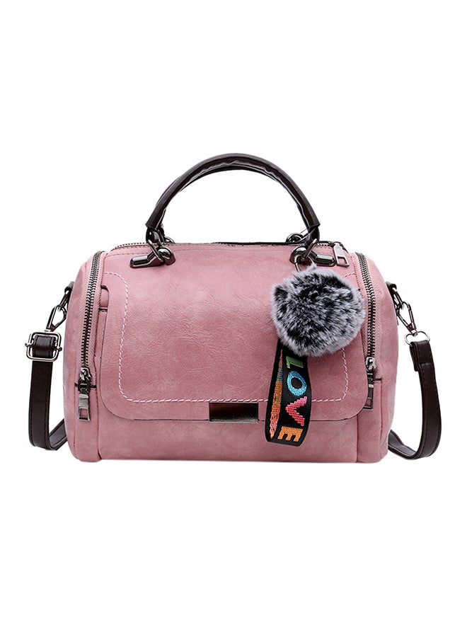 Generic - Leather Flap Closure Satchel Bag Pink - Image 1