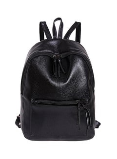 Generic Leather Zipper Closure Backpack Black  - Image 1