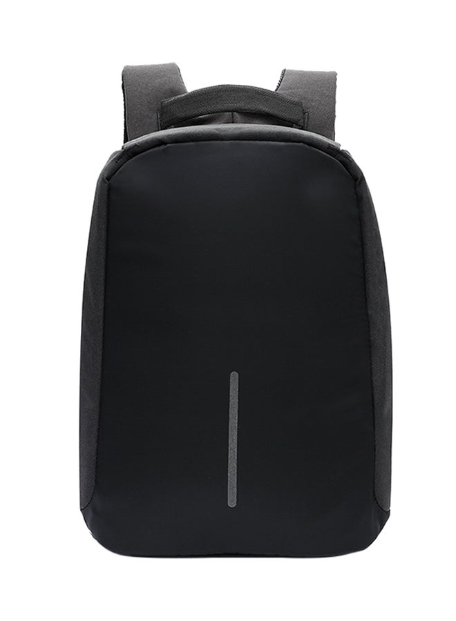 Zipper Closure Charging Backpack Black - Image 1