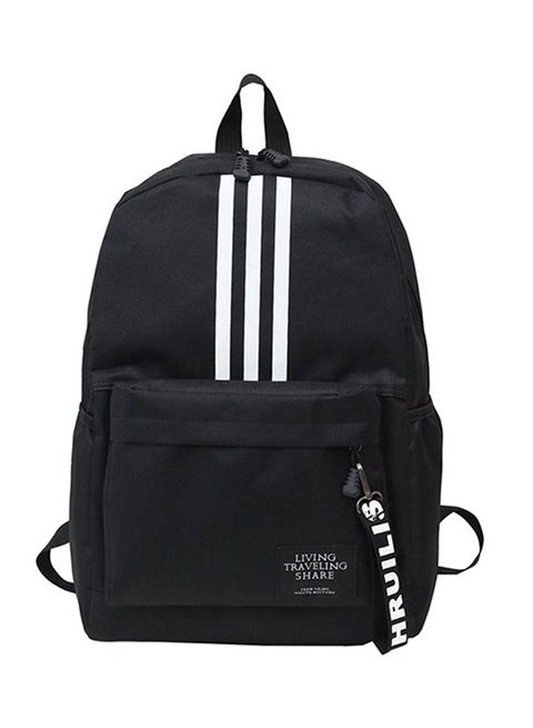 Zipper Closure Backpack Black