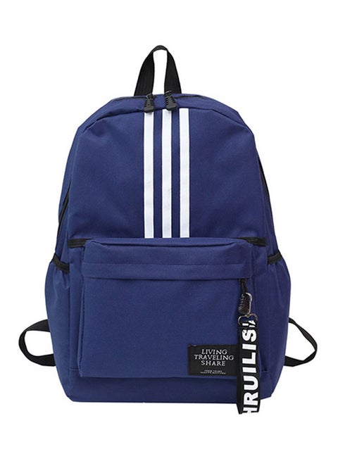 Zipper Closure Backpack Blue