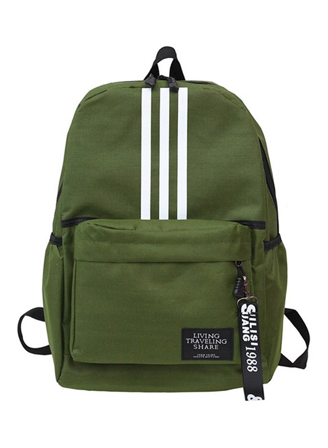 Zipper Closure Backpack Green 