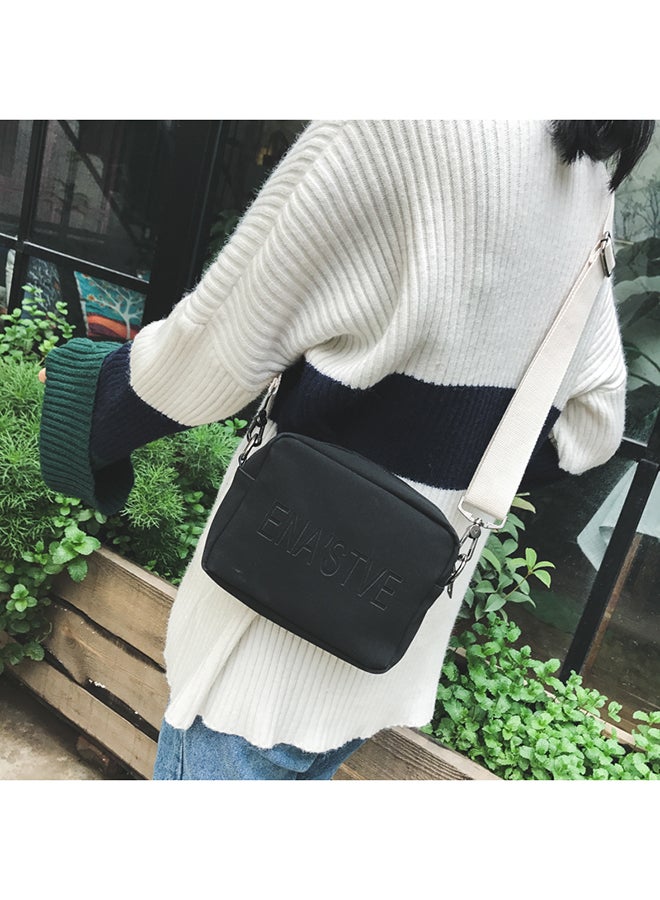 حقيبة كروس من الجلد بسحاب إغلاق أسود - Image 2