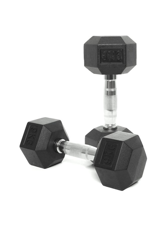 BODY SCULPTURE 2 Piece Hex Dumbbell Set 9kg 