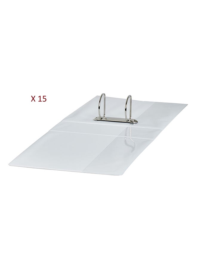 Psi 15-Piece Presentation Ring Binder White/Silver 