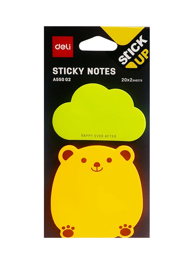 Deli Bear-Shaped Sticky Notes Multicolor