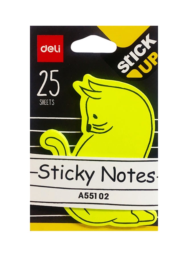ديلي أوراق ملاحظات لاصقة على شكل قطة أسود/ أصفر
