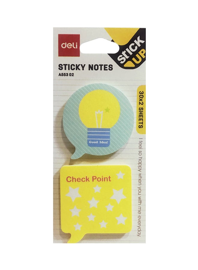 ديلي ملاحظات لاصقة فاخرة أزرق/أصفر/أبيض