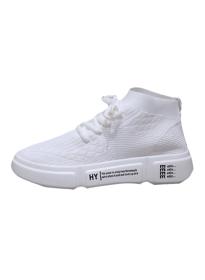 2018 Fashion Breathable Fly Knit Sneakers White  - Image 1