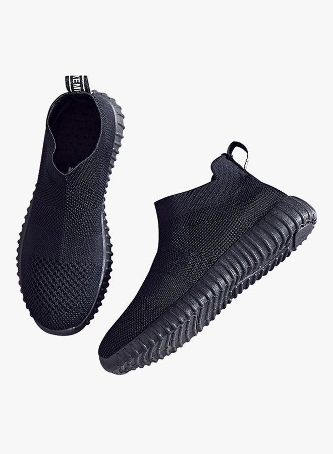 2018 Fashion Breathable Fly Knit Sneakers Black - Image 3