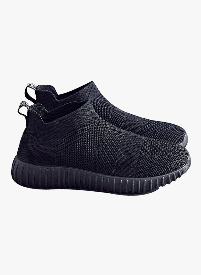 2018 Fashion Breathable Fly Knit Sneakers Black - Image 4