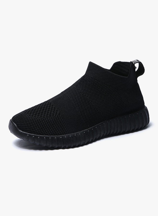 2018 Fashion Breathable Fly Knit Sneakers Black - Image 2