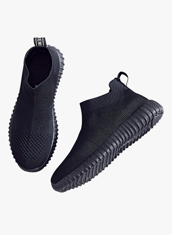 2018 Fashion Breathable Fly Knit Sneakers Black - Image 3