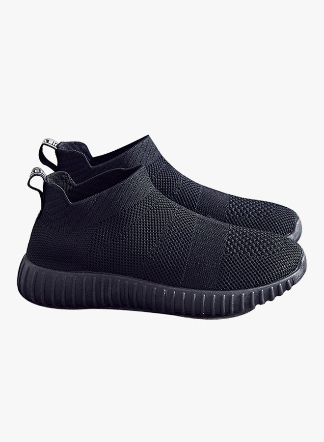 2018 Fashion Breathable Fly Knit Sneakers Black - Image 4