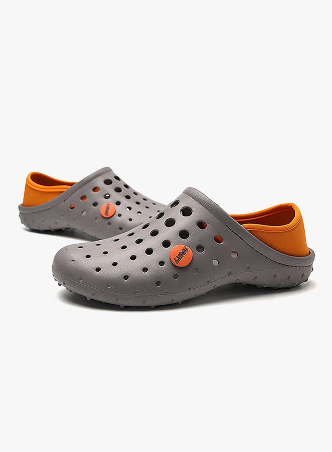 Ultra Light Perforated Beach Sandals Grey/Yellow  - Image 4