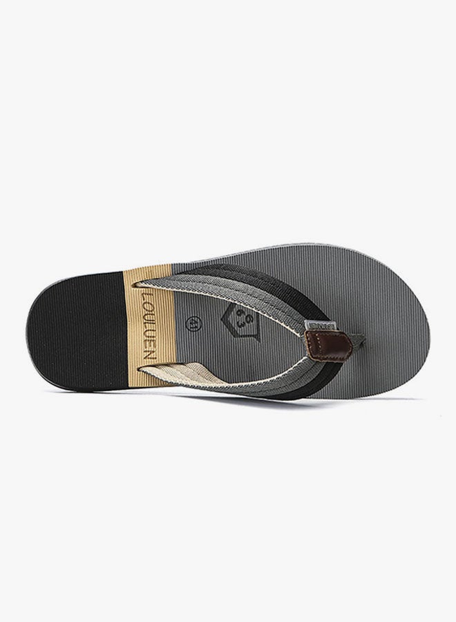 Non Slip Summer Beach Slippers Grey/Black/Beige  - Image 3