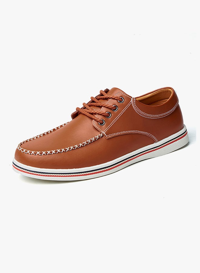 High Quality Lace-Up Leather Shoes Brown  - Image 2