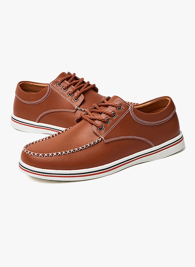 High Quality Lace-Up Leather Shoes Brown  - Image 3