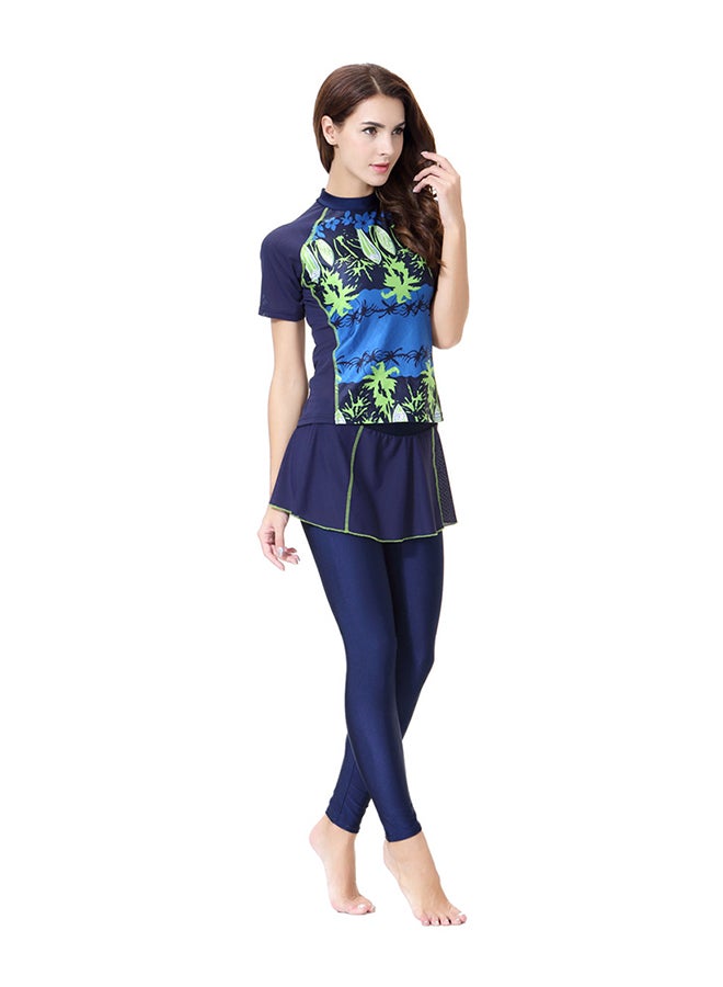 Casual Short Sleeves Arab Islamic Swimsuit Multicolour - Image 4
