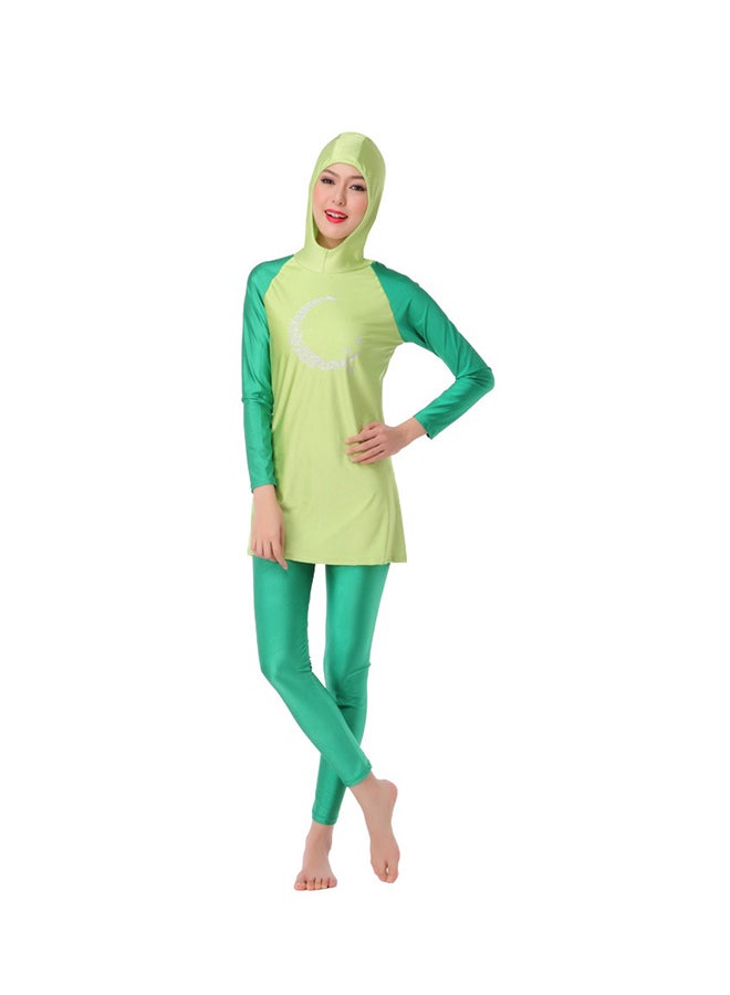 ملابس سباحة بوركيني إسلامية طويلة الأكمام أخضر - Image 1