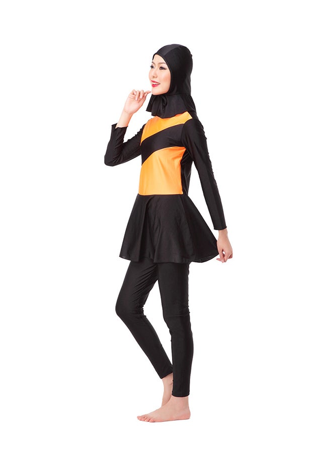 Islamic Swimwear Burkinis with Hijab Orange/Black - Image 3