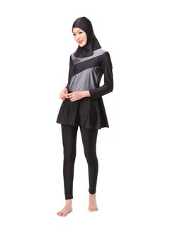 Generic Islamic Swimwear Burkinis with Hijab Grey/Black  - Image 1