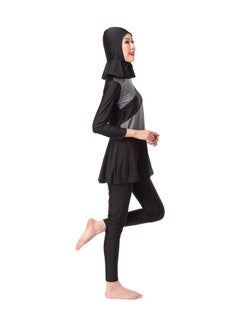Generic Islamic Swimwear Burkinis with Hijab Grey/Black  - Image 3