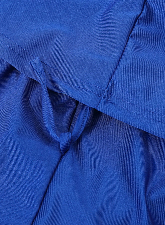 Solid Long Sleeve Hooded Three Piece Burkinis Blue - Image 3