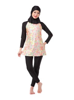 Generic Printed Design Long Sleeves Three Piece Burkinis Black  - Image 1