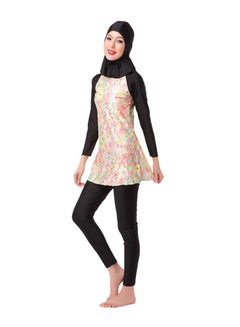 Generic Printed Design Long Sleeves Three Piece Burkinis Black  - Image 3