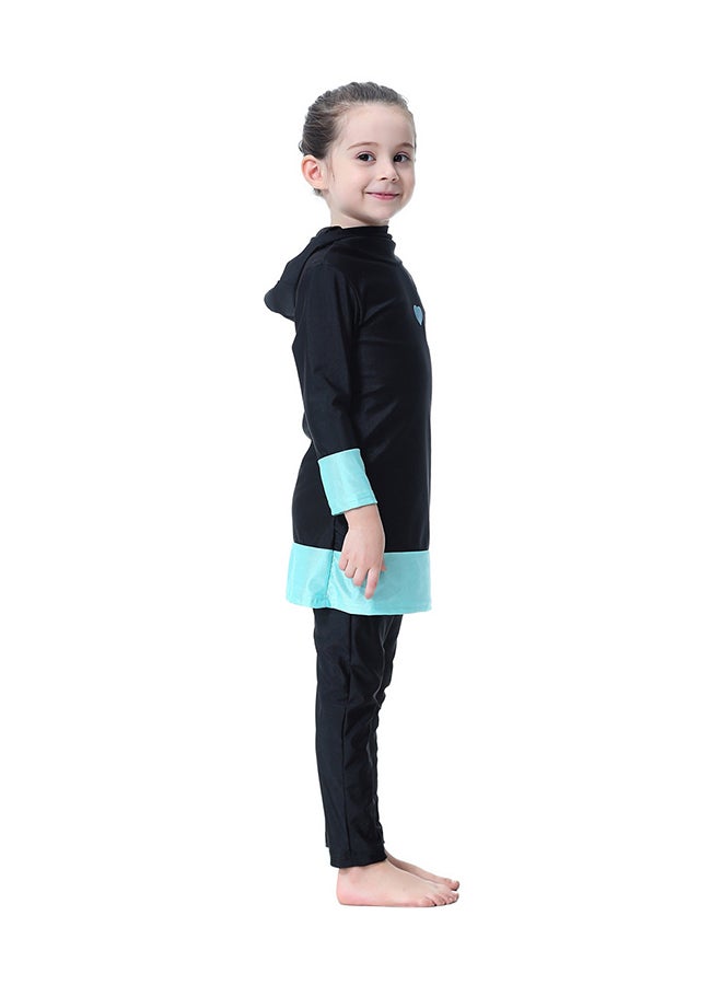 Generic Heart Printed Long Sleeves Burkinis Black/Blue  - Image 3