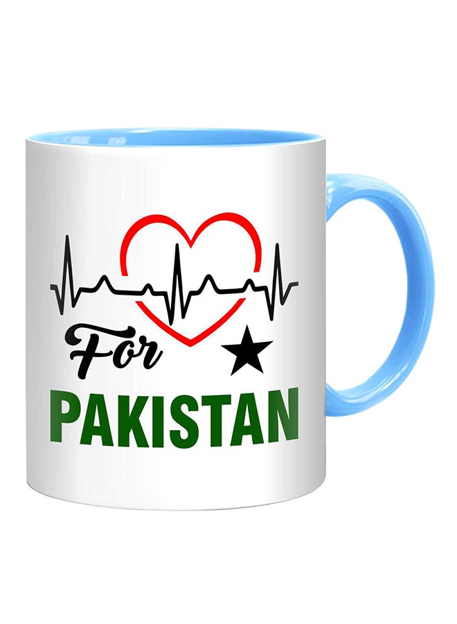 Fm Styles Heart Beats For Pakistan Mug White/Green/Blue - Image 1
